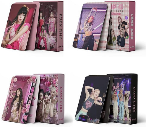 Black Pink Photocards Set Lomo Cards - 220 Pcs/4 Boxes Personal Photocard Collect and Display Your Favorite K-Pop Idols!