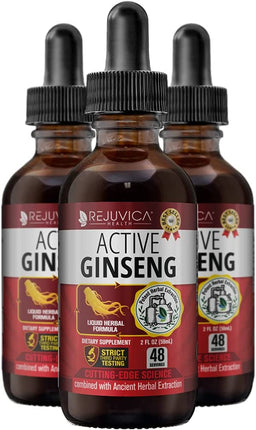 Active Ginseng Korean Red Panax Ginseng with Natural Ginsenosides - Fast-Absorbing Liquid - Supports Healthy Energy, Vitality, Mood and More