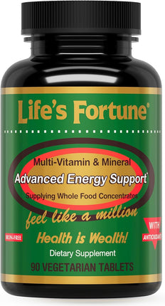 Life'S Fortune Multi-Vitamin & Mineral All Natural Energy Source Supplying Whole Food Concentrates - 90 Tabs